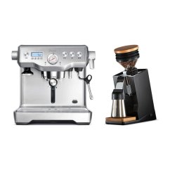 Kávovar Sage BES920BSS Silver + Eureka Mignon Single Dose PRO, Black & Oak