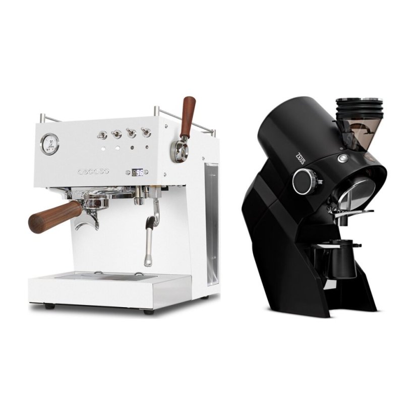 Ascaso Steel DUO PID PLUS, White&amp;Wood + Eureka Zeus, black