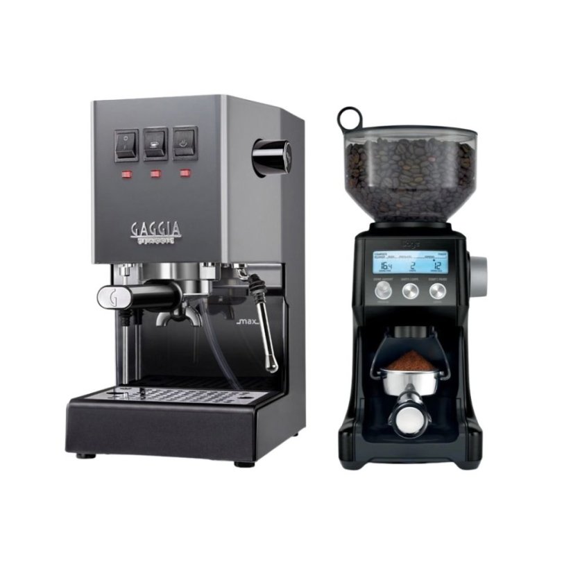 Gaggia Classic E24, šedá + Mlýnek Sage BCG820BTR Black