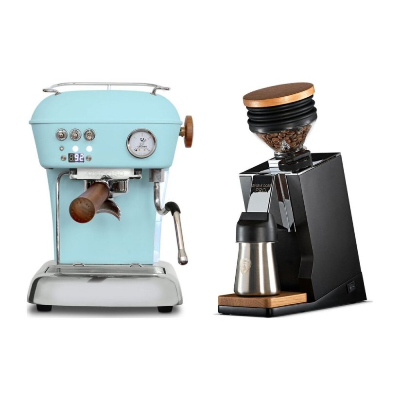 Ascaso DREAM PID Kid Blue + Eureka Mignon Single Dose PRO, Black & Oak