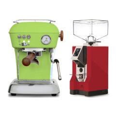 Ascaso DREAM PID Fresh Pistachio + Eureka Mignon Specialita, CR Ferrari red