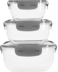 EXCELLENT HOUSEWARE Dóza na potraviny 3 ks šedá