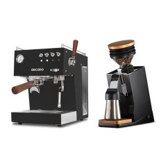 Ascaso Steel DUO PID PLUS, Black&Wood + Eureka Mignon Single Dose PRO, Black & Oak