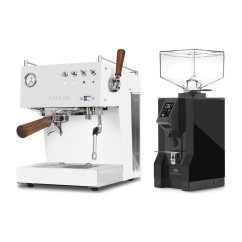Ascaso Steel DUO PID PLUS, White&Wood + Eureka Mignon Specialita, BL Black