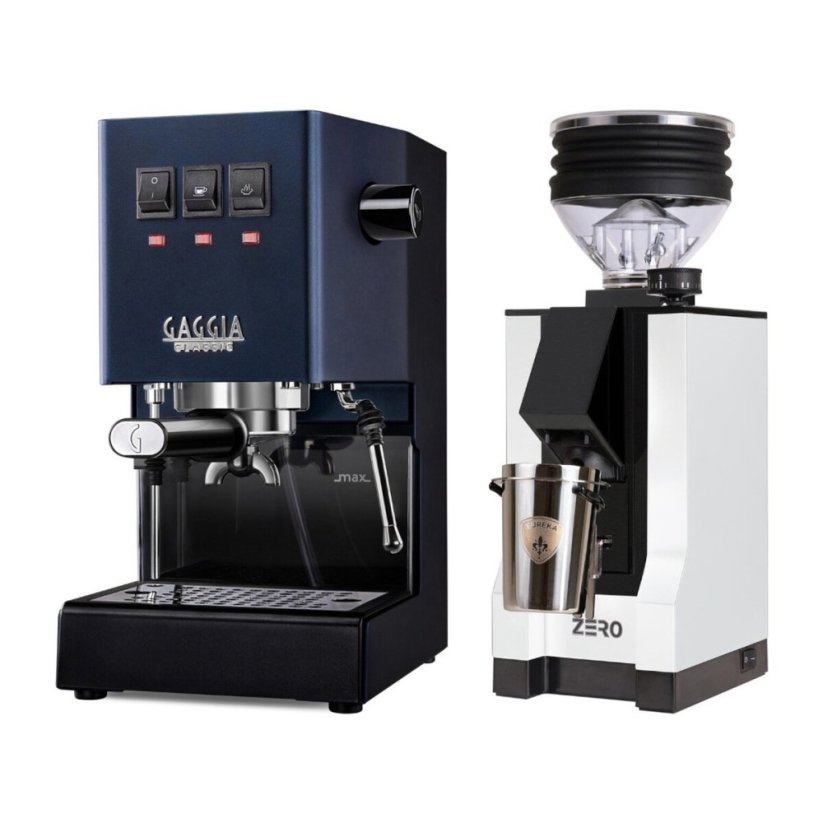 Gaggia Classic E24, modrá + Eureka Mignon Zero, BL white