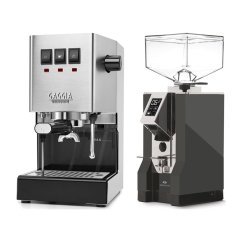 Gaggia Classic E24, stříbrná + Eureka Mignon Specialita, CR Anthracite