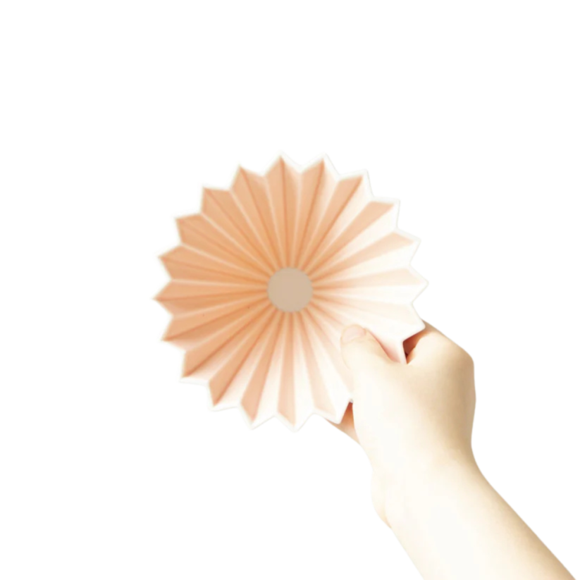 Origami keramický dripper S matně růžový