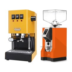 Gaggia Classic E24, žlutá + Eureka Mignon Specialita, CR Orange