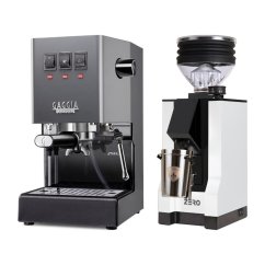 Gaggia Classic E24, šedá + Eureka Mignon Zero, BL white