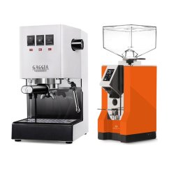 Gaggia Classic E24, bílá + Eureka Mignon Specialita, CR Orange