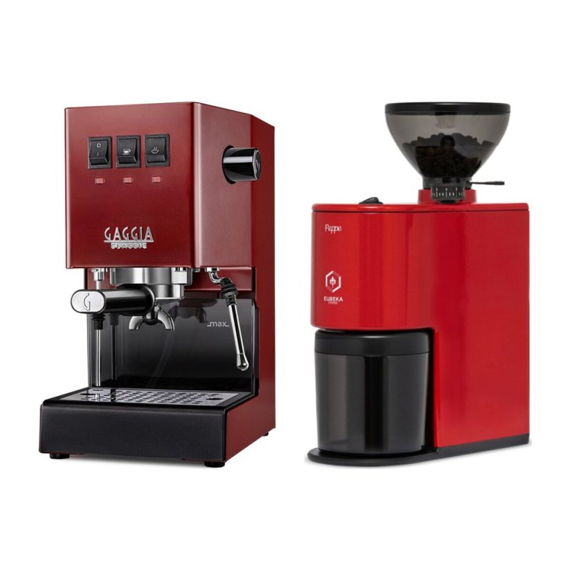 Gaggia Classic E24, červená + Eureka Peppe, Red