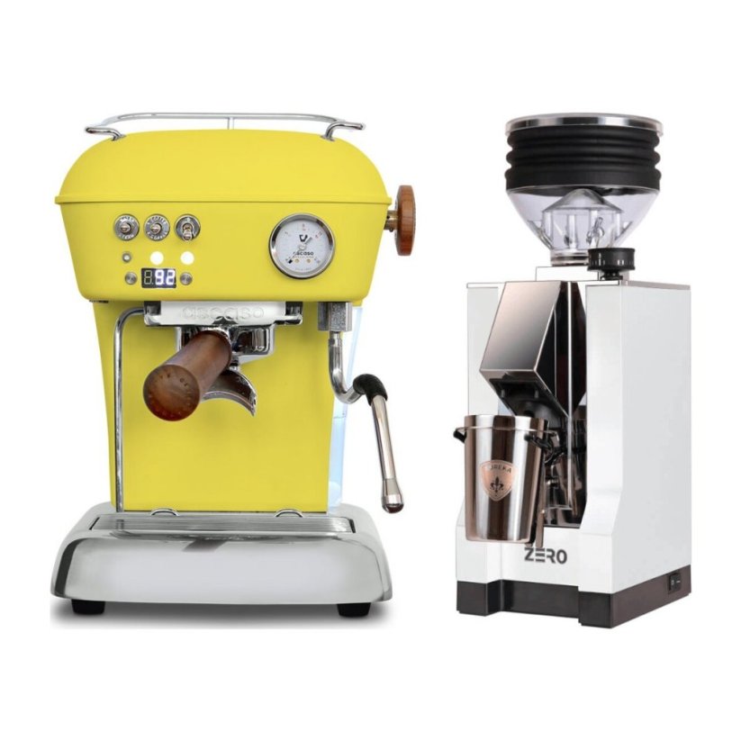 Ascaso DREAM PID Sun Yellow + Eureka Mignon Zero, CR white