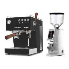 Ascaso Steel DUO PID PLUS, Black&Wood + Eureka Atom W 65, chrome