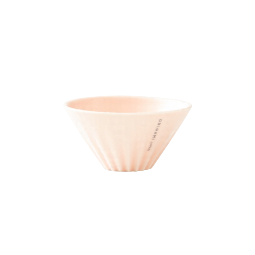 Origami keramický dripper na čaj mat. růžový