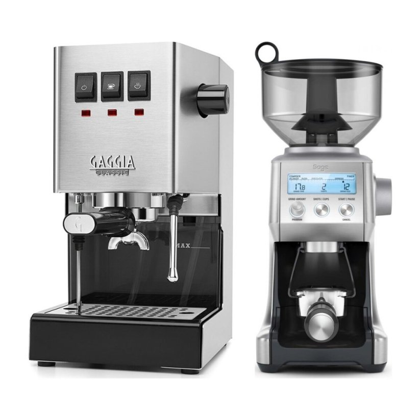 Gaggia Classic E24, stříbrná + Mlýnek Sage BCG820BSS Silver