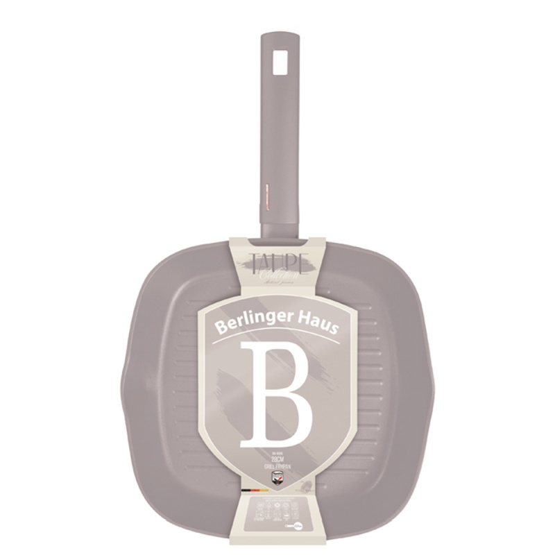 BERLINGERHAUS Pánev grilovací s titanovým povrchem 28 cm Taupe Collection
