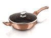 BERLINGERHAUS Pánev hluboká s mramorovým povrchem a poklicí 28 cm Rosegold Metallic Line