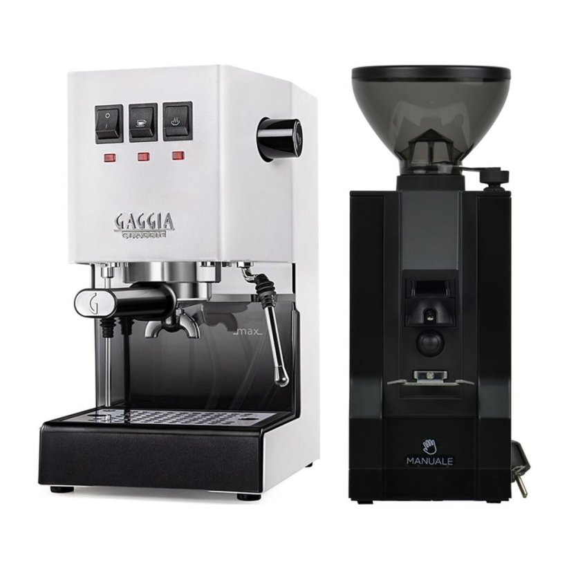 Gaggia Classic E24, bílá + Eureka Mignon Manuale, BL black
