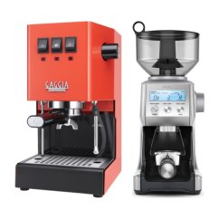 Gaggia Classic E24, oranžová + Mlýnek Sage BCG820BSS Silver