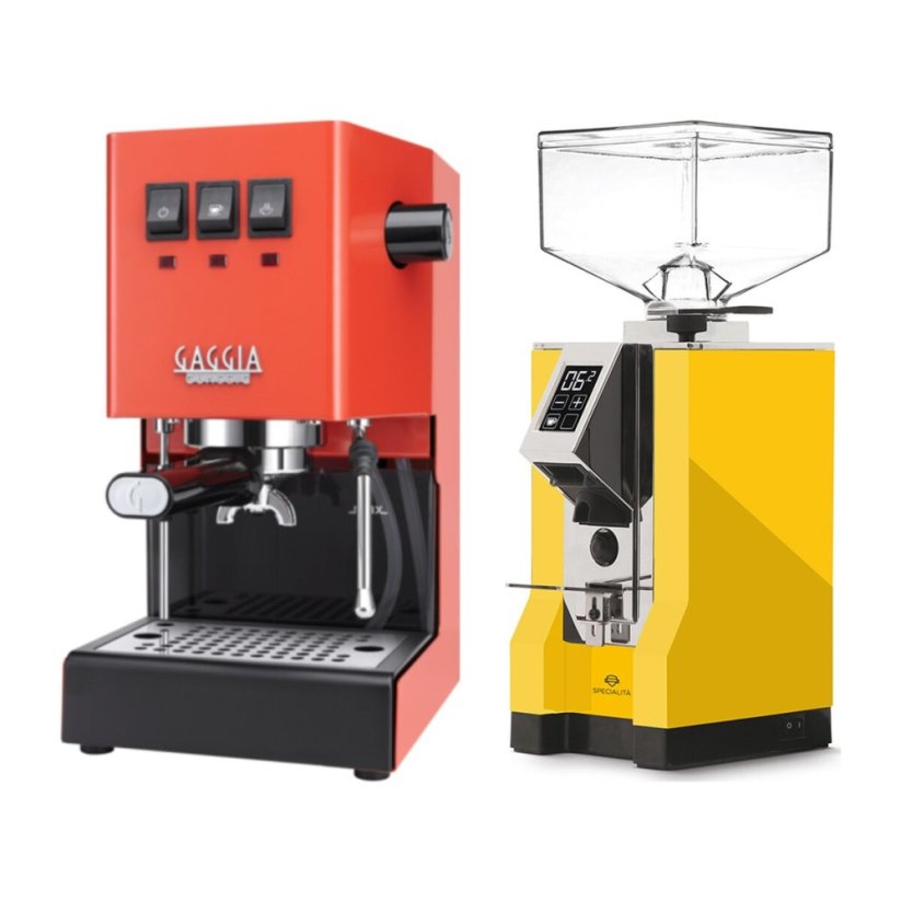Gaggia Classic E24, oranžová + Eureka Mignon Specialita, CR Yellow