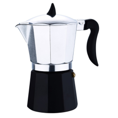 RENBERG Konvice na espresso 6 šálků černá/stříbrná