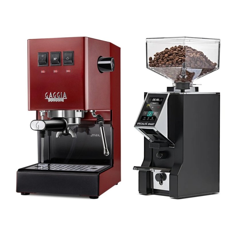 Gaggia Classic E24, červená + Eureka Mignon Specialita Smart, CR black