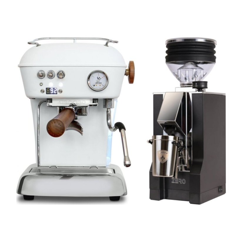 Ascaso DREAM PID Cloud White + Eureka Mignon Zero, CR black