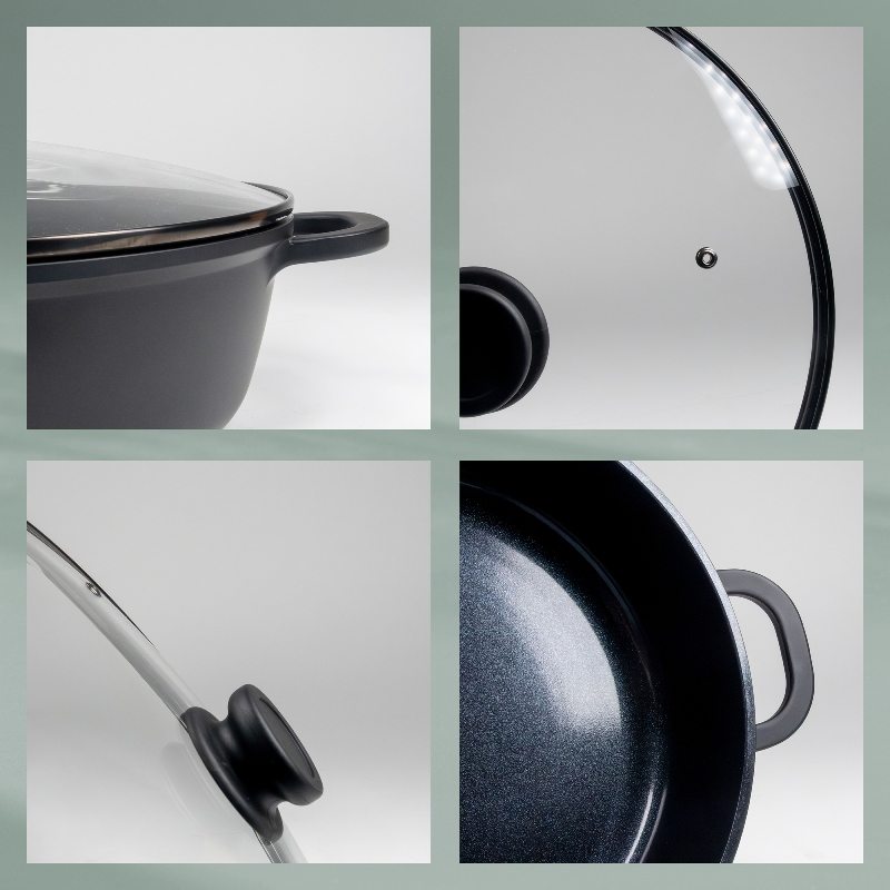 KELA WOK pánev s keramickým povrchem a poklicí ATURA 32 cm