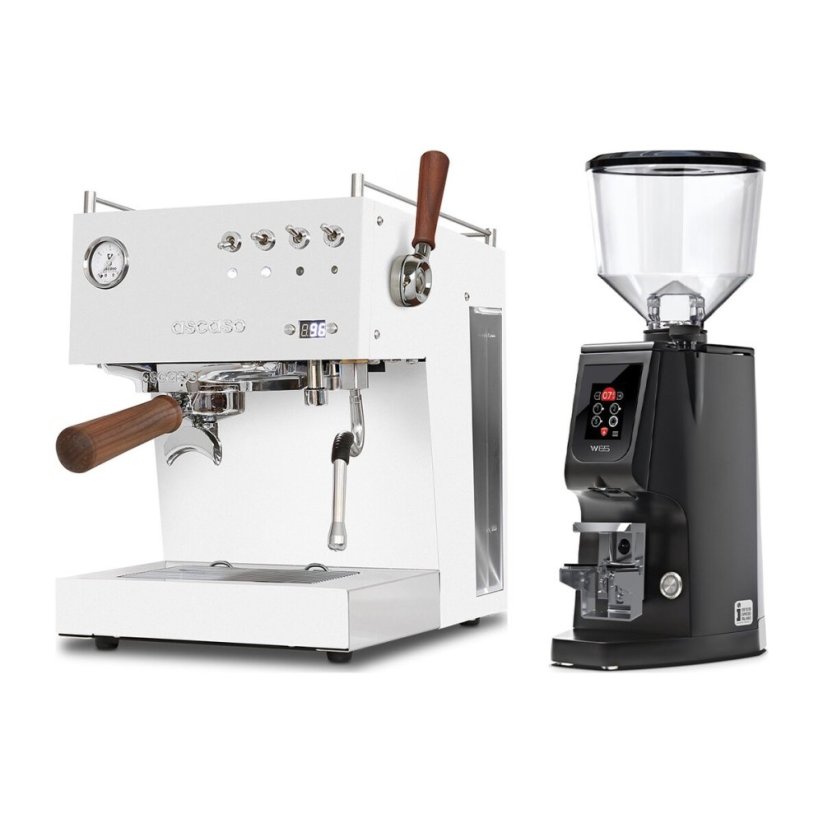 Ascaso Steel DUO PID PLUS, White&Wood + Eureka Atom W 65, black
