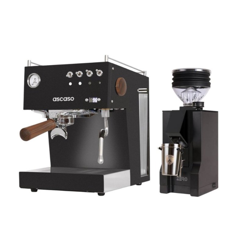 Ascaso Steel UNO PID, Black&Wood + Eureka Mignon Zero, BL black