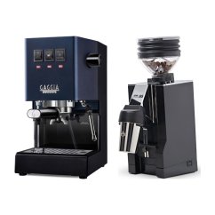 Gaggia Classic E24, modrá + Eureka Mignon Zero 65 All Purpose, CR black