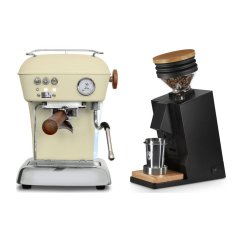 Ascaso DREAM PID Sweet Cream + Eureka Mignon Single Dose, Black & Oak