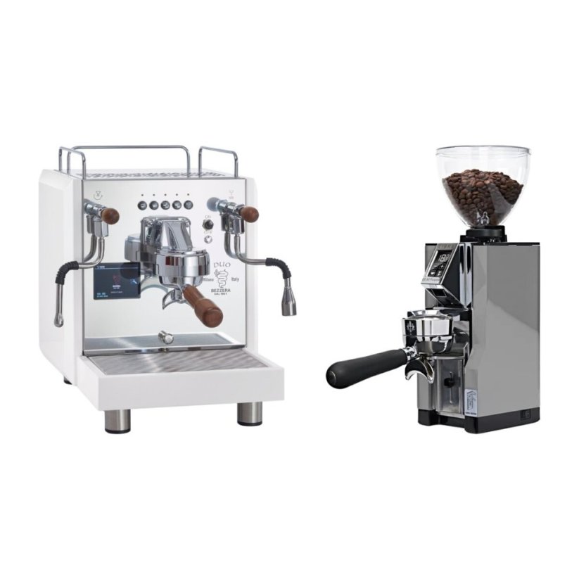 Bezzera DUO DE White + Eureka Mignon Libra 65 All Purpose, CR chrome