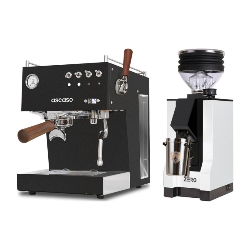 Ascaso Steel DUO PID PLUS, Black&Wood + Eureka Mignon Zero, BL white