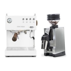 Ascaso Steel DUO PID White + Eureka Mignon Zero 65 All Purpose, CR chrome