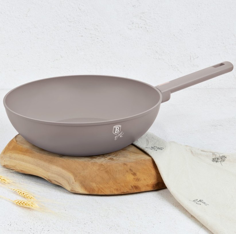 BERLINGERHAUS Pánev WOK s titanovým povrchem 28 cm Taupe Collection