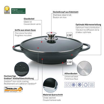 KELA Wok s poklicí 32 cm KERROS