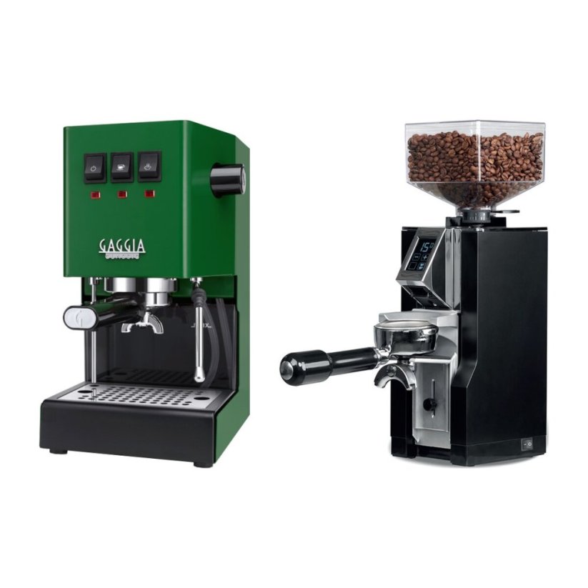 Gaggia Classic E24, zelená + Eureka Mignon Libra, CR black