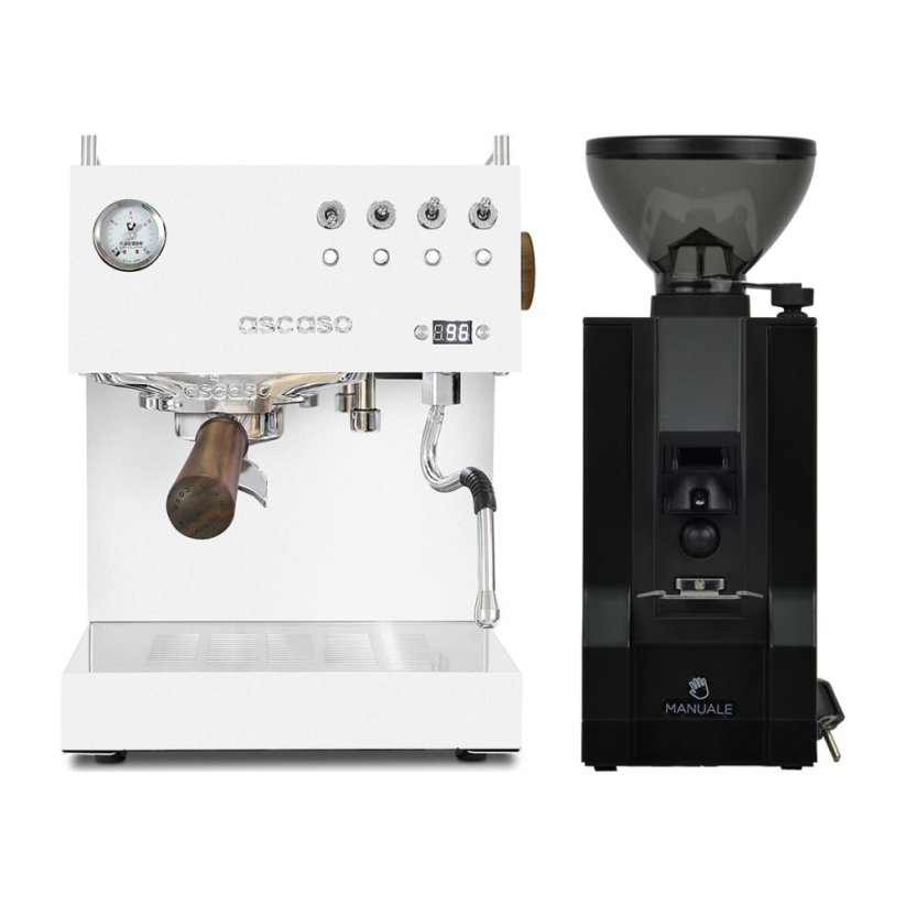 Ascaso Steel DUO PID White + Eureka Mignon Manuale, BL black