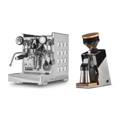 Rocket Espresso Appartamento TCA, white + Eureka Mignon Single Dose PRO, Chrome & Oak