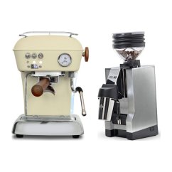 Ascaso DREAM PID Sweet Cream + Eureka Mignon Zero 65 All Purpose, CR chrome