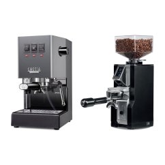 Gaggia Classic E24, šedá + Eureka Mignon Libra, CR black