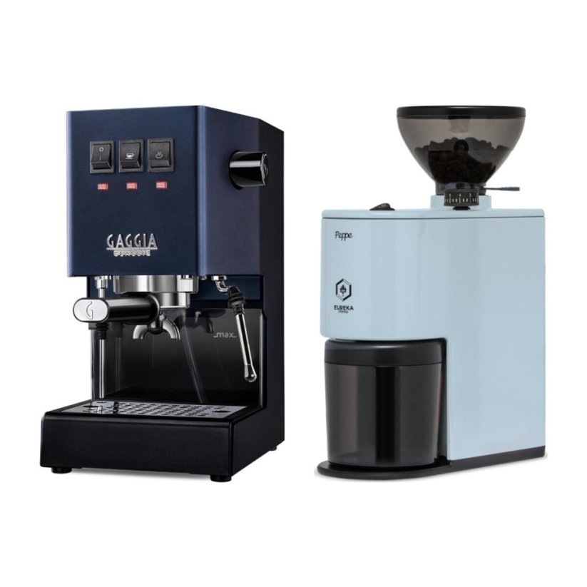 Gaggia Classic E24, modrá + Eureka Peppe, Light blue