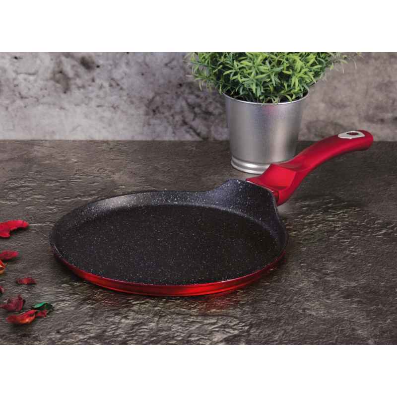 BERLINGERHAUS Pánev na palačinky s mramorovým povrchem 25 cm Burgundy Metallic Line