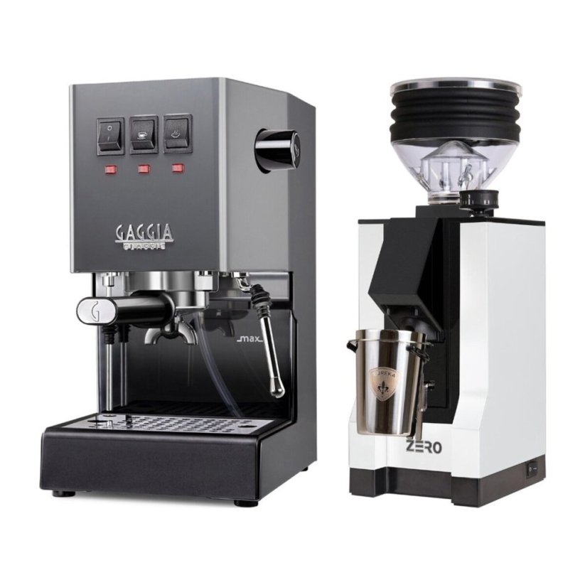 Gaggia Classic E24, šedá + Eureka Mignon Zero, BL white