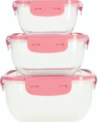 EXCELLENT HOUSEWARE Dóza na potraviny 3 ks růžová
