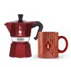 Bialetti Moka Express červená 3 porcí + hrneček