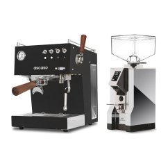 Ascaso Steel DUO PID PLUS, Black&Wood + Eureka Mignon Specialita, CR Chrome
