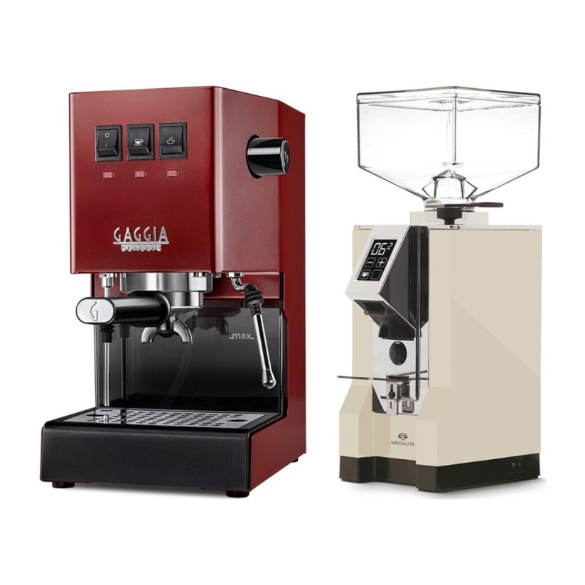 Gaggia Classic E24, červená + Eureka Mignon Specialita, CR Cream