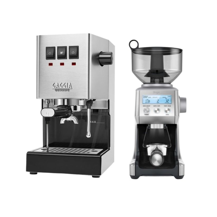 Gaggia Classic E24, stříbrná + Mlýnek Sage BCG820BSS Silver